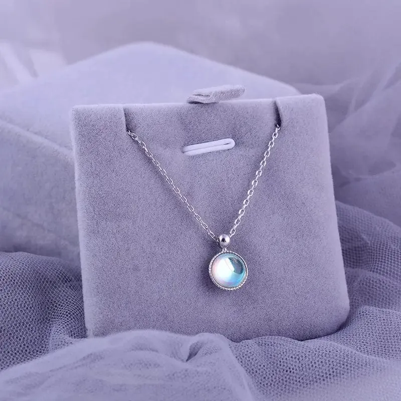 ✨ 925 Sterling Silver Round Multicolored Stone Necklace - Elevate Your Style 🌈