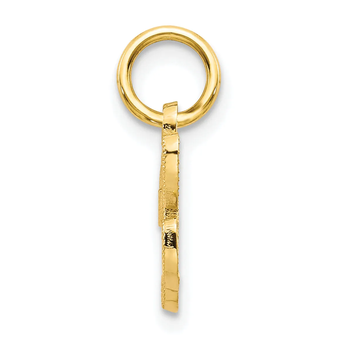 10K Gold Polished Initial H Charm Elegant Solid Design