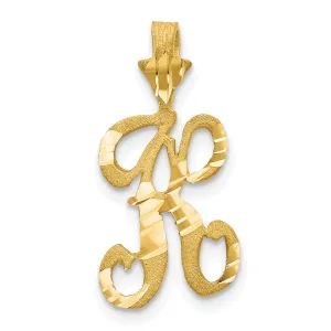 10K Yellow Gold Initial K Pendant with Polished Solid Finish