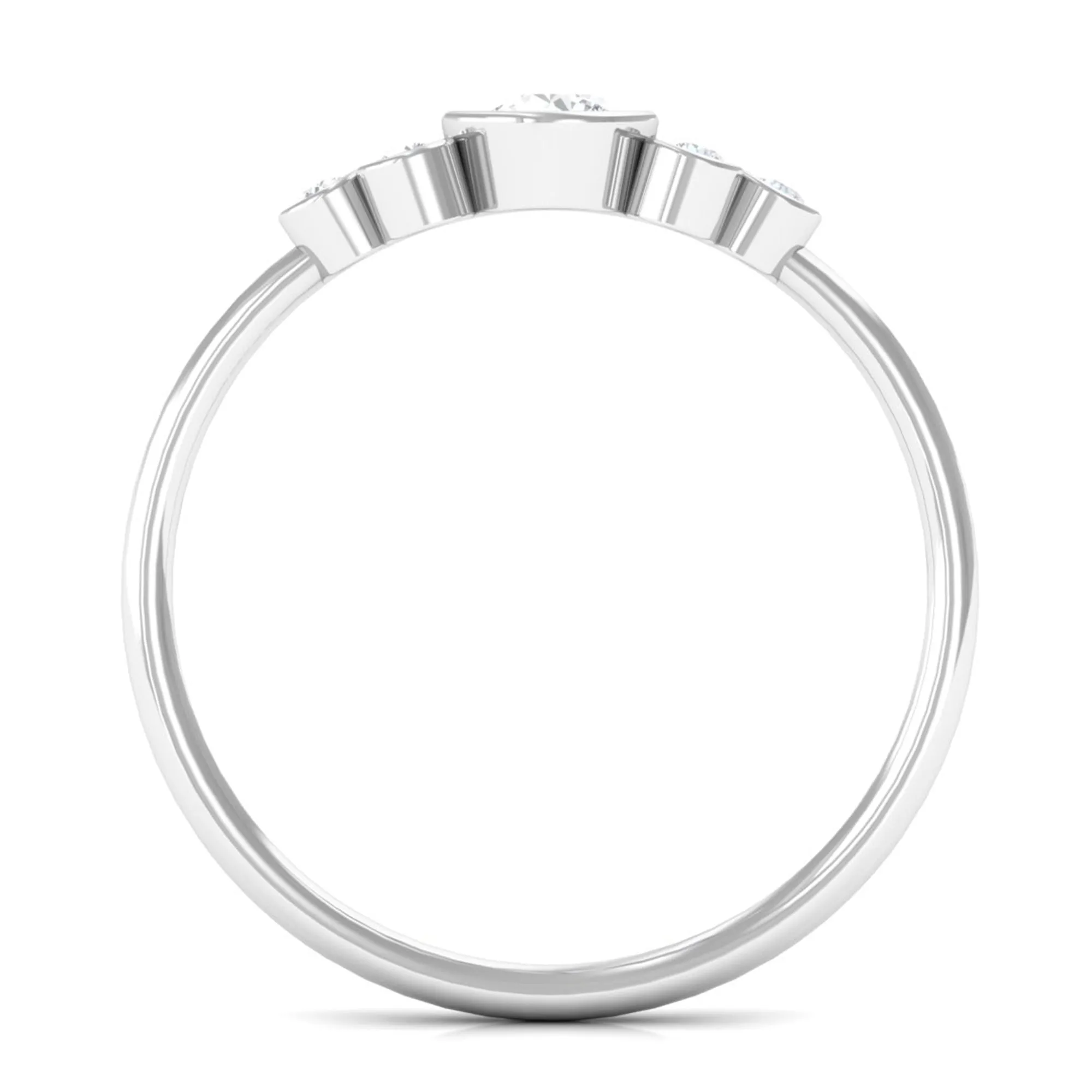 1/2 CT Bezel Set Zircon Cluster Promise Ring in Gold