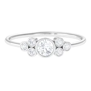 1/2 CT Bezel Set Zircon Cluster Promise Ring in Gold