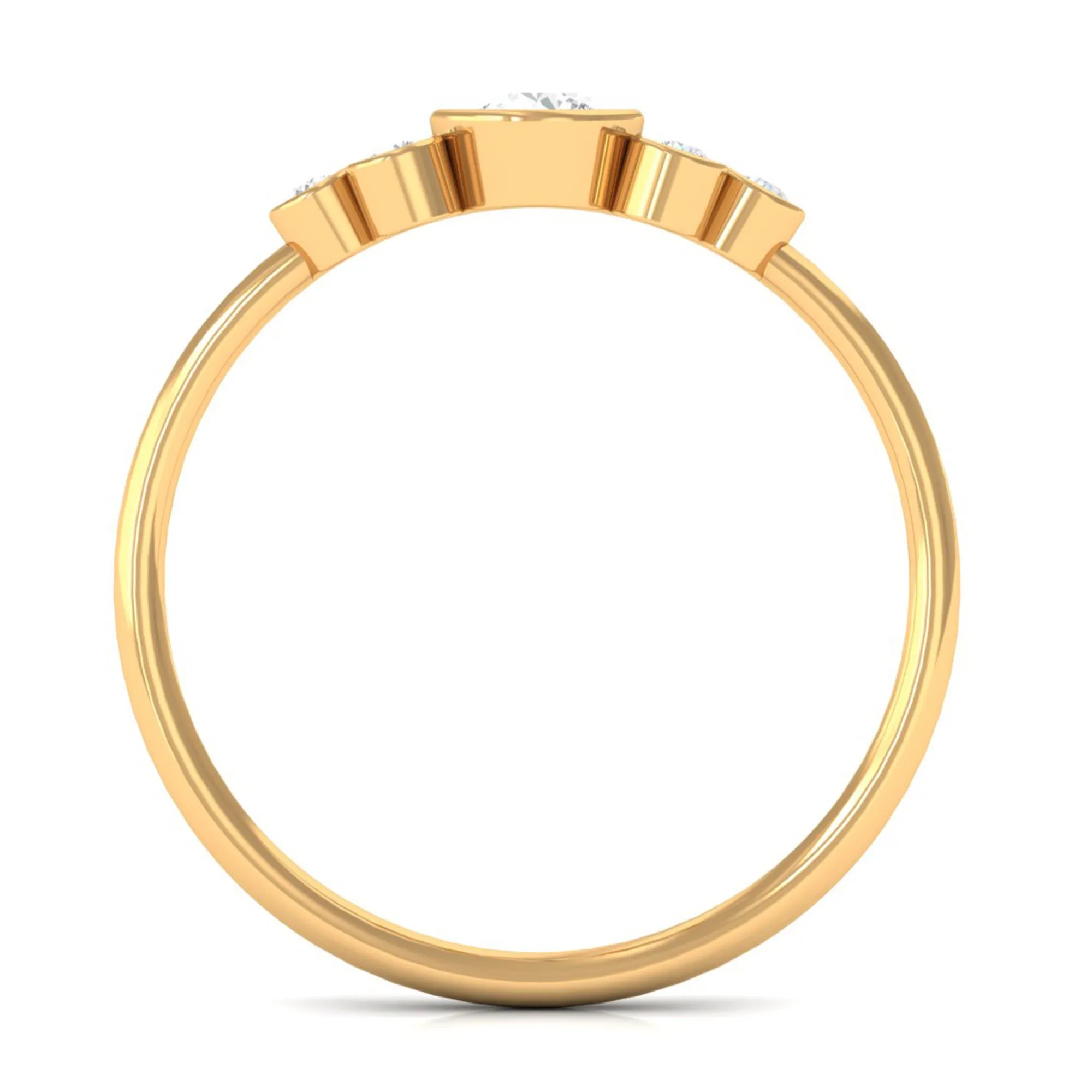 1/2 CT Bezel Set Zircon Cluster Promise Ring in Gold
