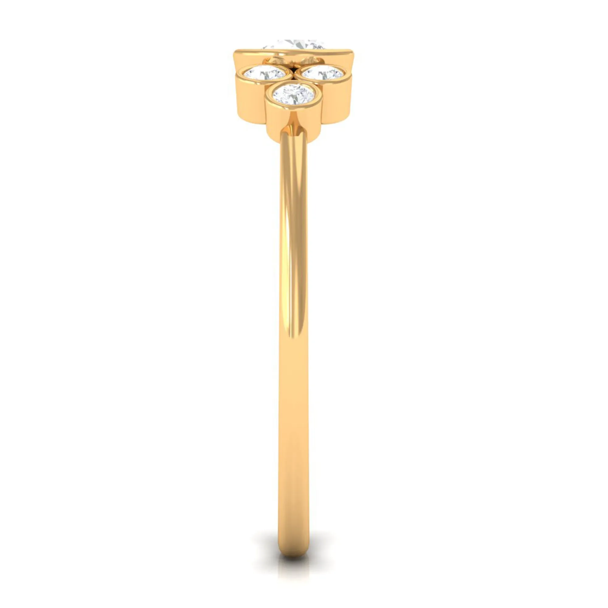 1/2 CT Bezel Set Zircon Cluster Promise Ring in Gold