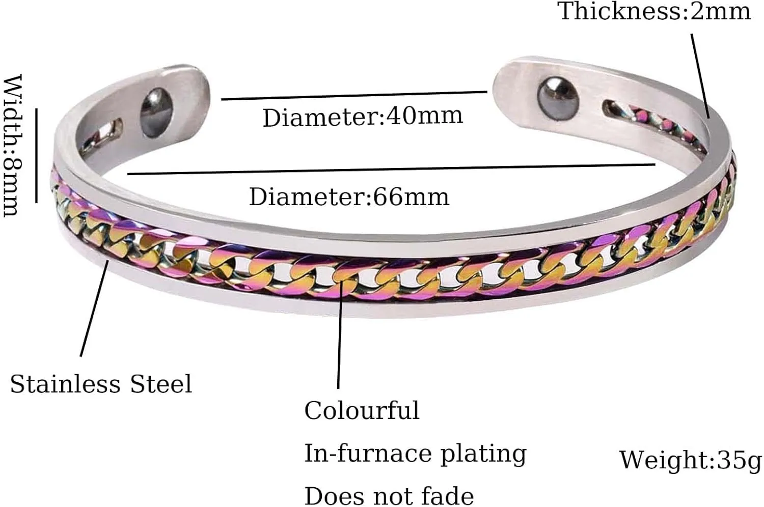 14K Gold / 925 Silver Bracelets for Women Men Statement Adjustable Open Bangle Bracelets Simple Minimalist Cuff Bracelets Cool Stainless Steel Jewelry Birthday Halloween Christmas Gifts for Women Men