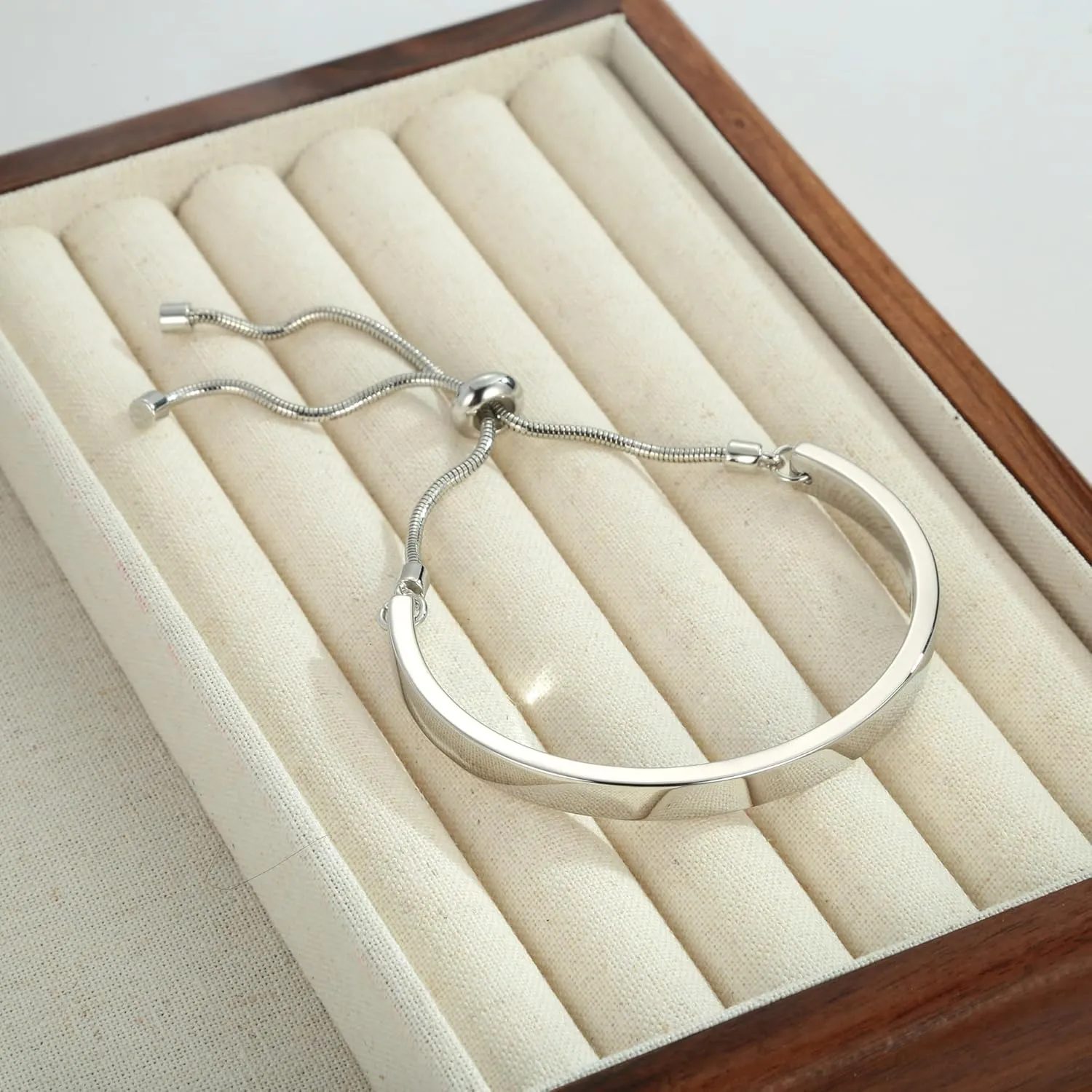 14K Gold Bracelets for Women Adjustable Slider Bracelet Bangle Bracelets for Women Gold Chain Bracelet