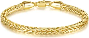 14k Gold Bracelets for Women and Men Non Tarnish Foxtail Chain Bracelet for Women Lobster Clasp Gold Jewelry Stackable Bracelets Excellent Presents 6.5in-9in