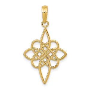 14K Gold Celtic Knot Pendant with Polished Finish Elegant Cast Design