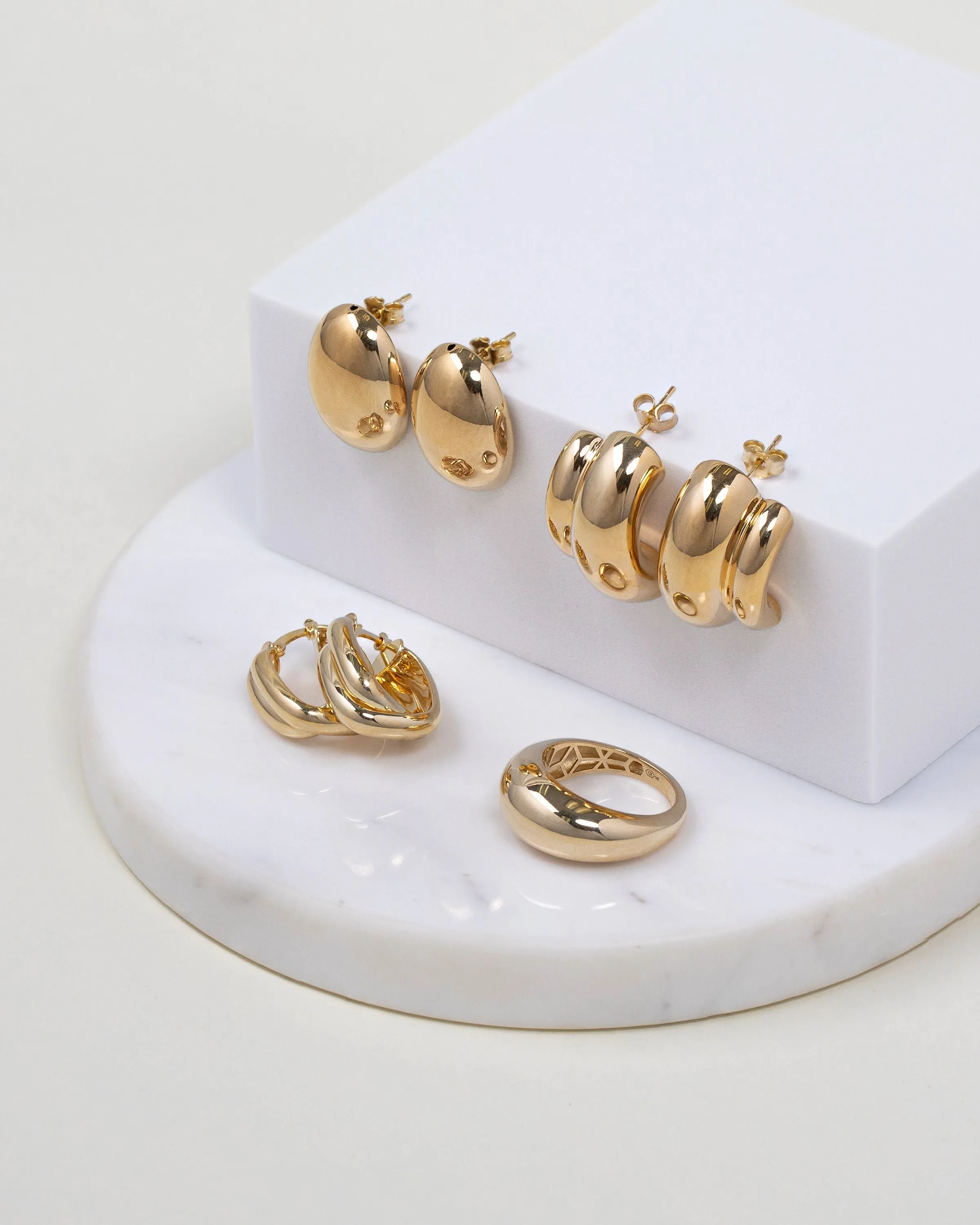 14k Gold Large Dome Ring