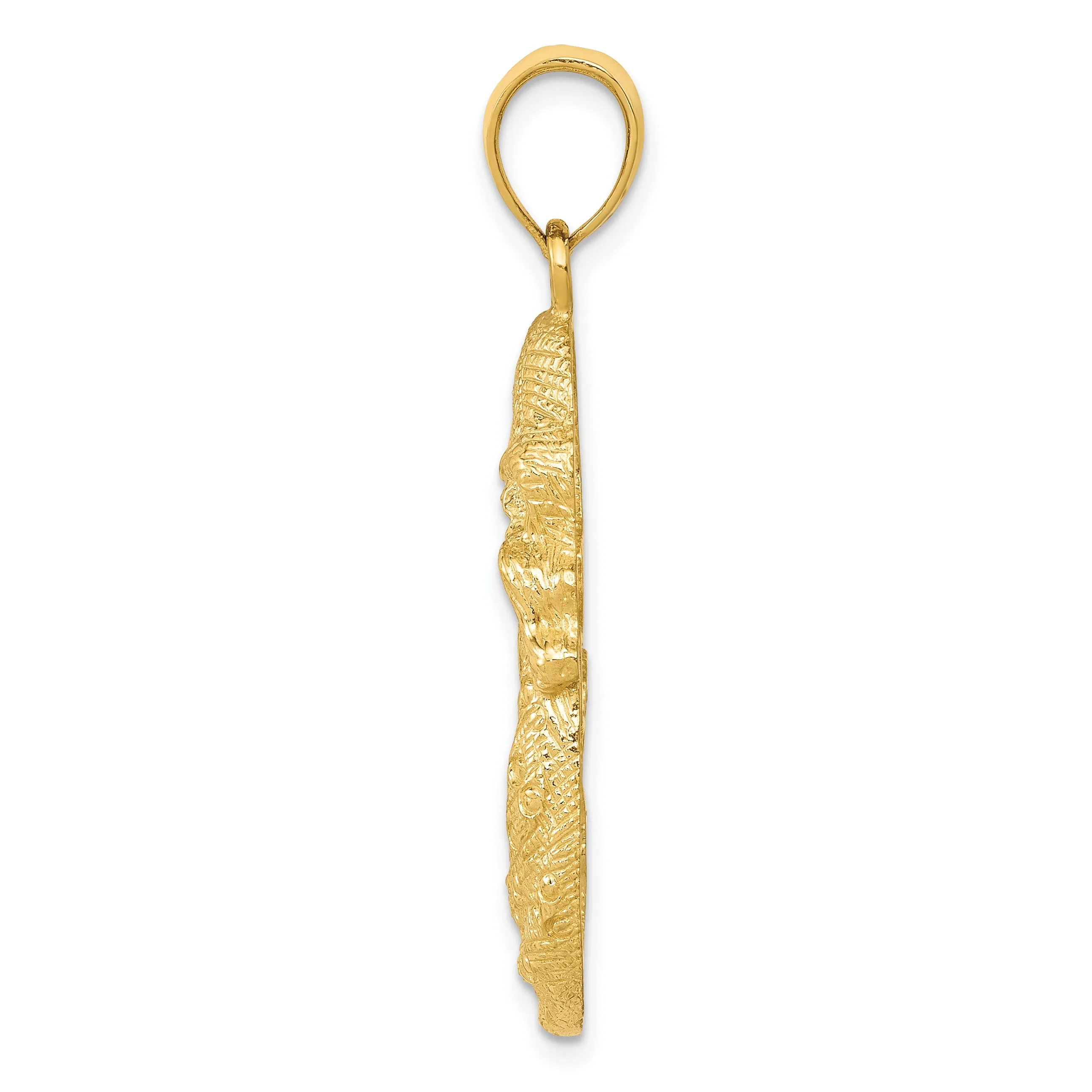 14K Gold Mother Holding Child Charm  Solid Satin Polished Elegance
