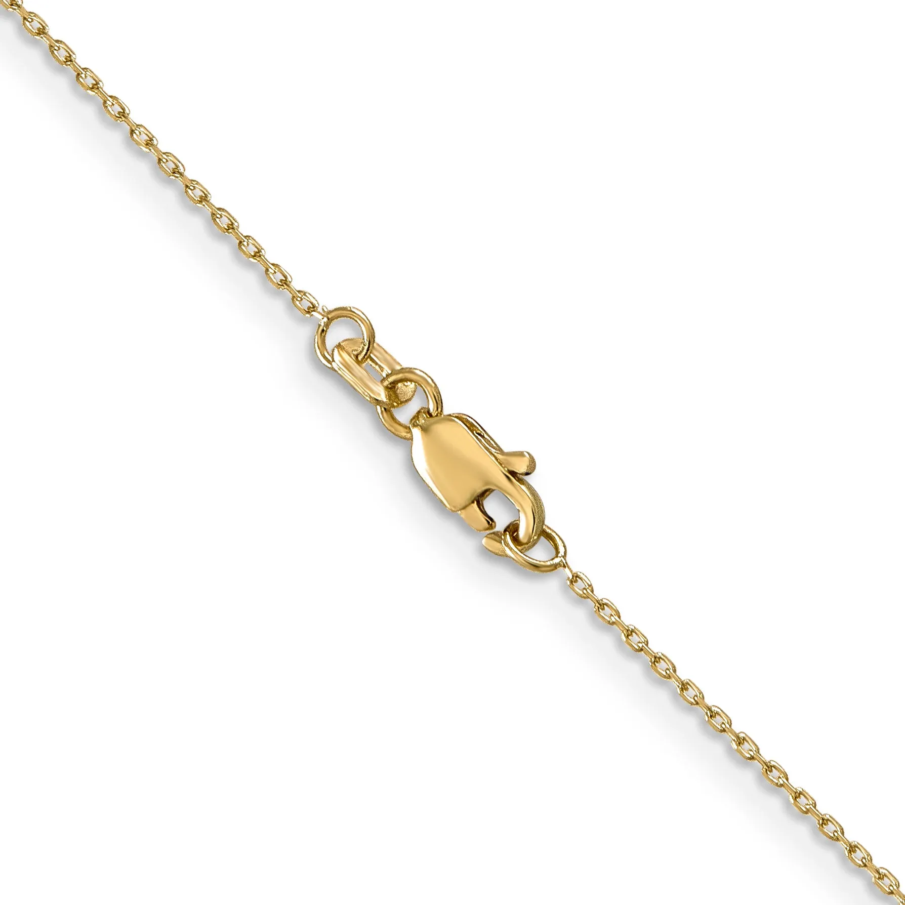 14K Gold Polished Diamond-Cut Cable Chain with Lobster Clasp