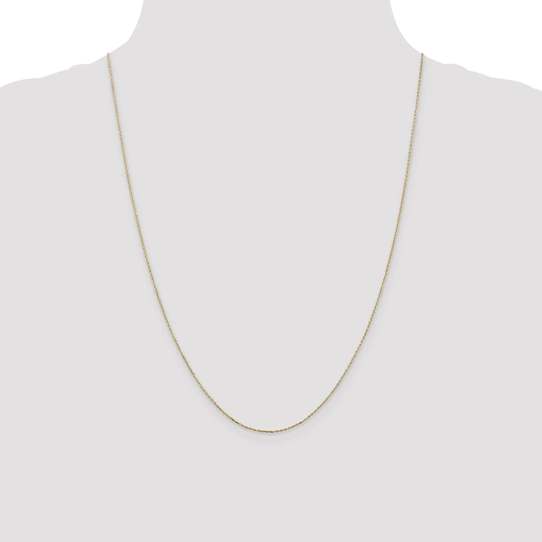 14K Gold Polished Diamond-Cut Cable Chain with Lobster Clasp