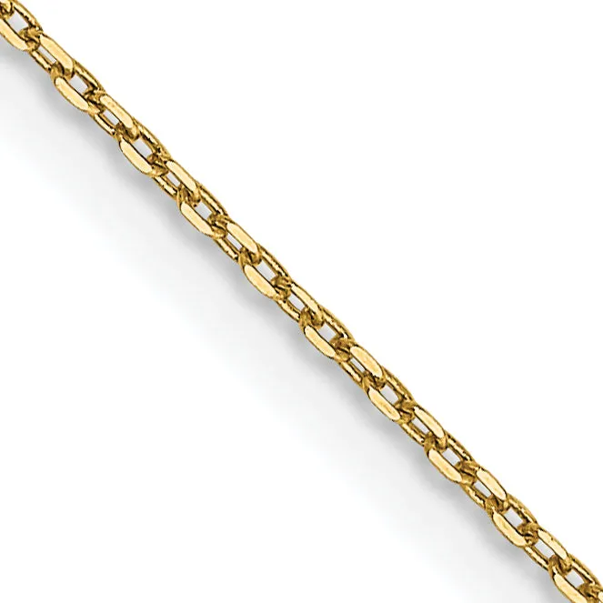 14K Gold Polished Diamond-Cut Cable Chain with Lobster Clasp