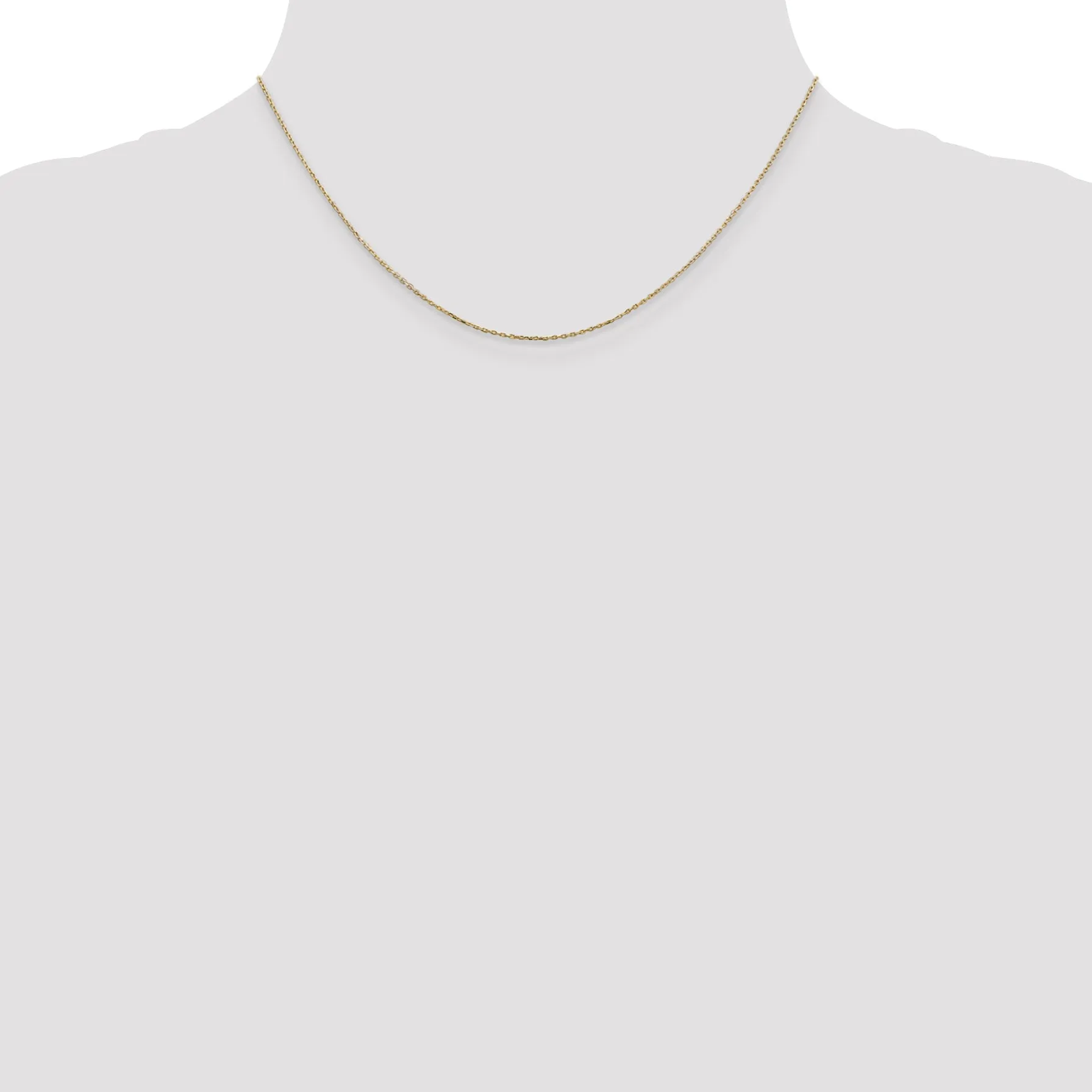 14K Gold Polished Diamond-Cut Cable Chain with Lobster Clasp