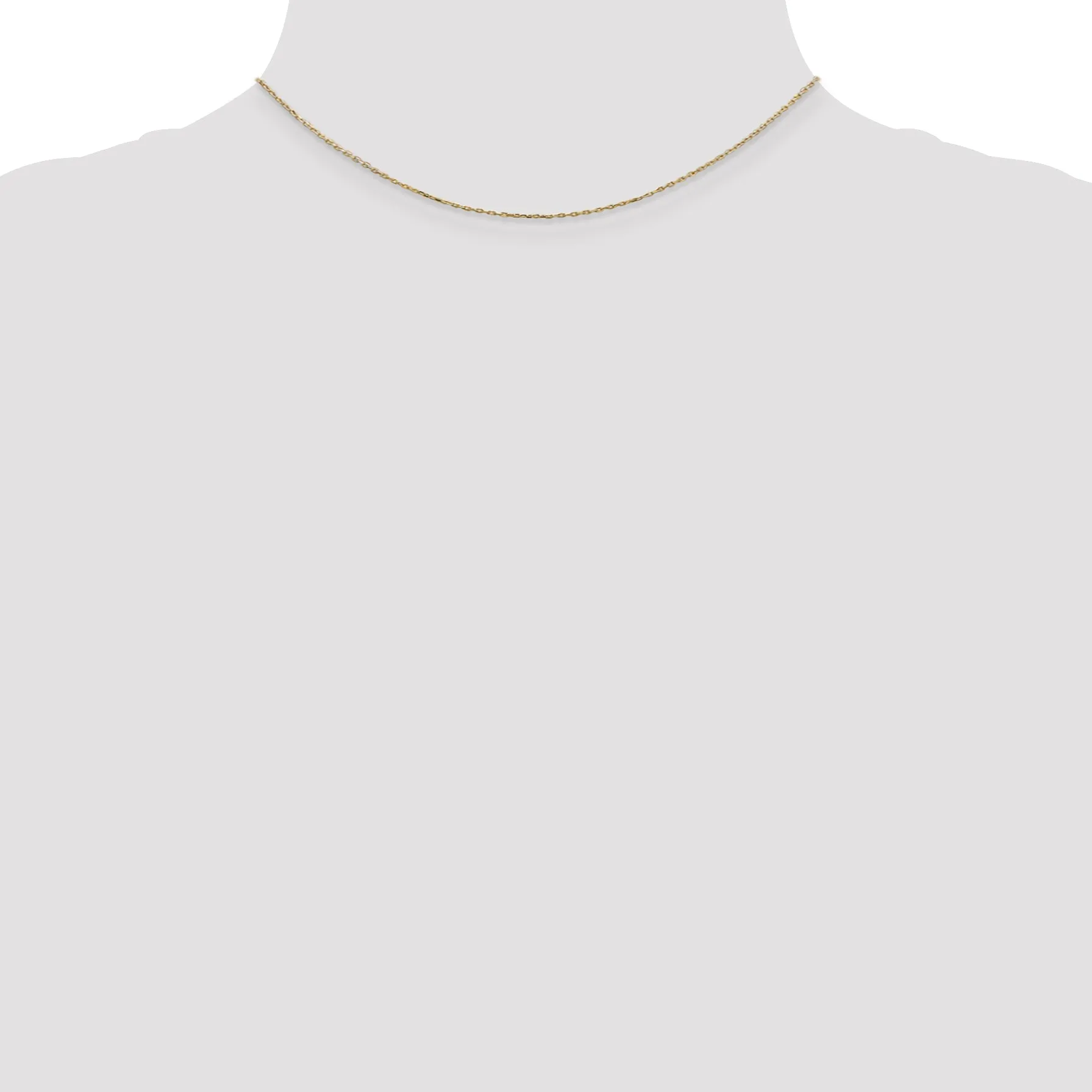 14K Gold Polished Diamond-Cut Cable Chain with Lobster Clasp