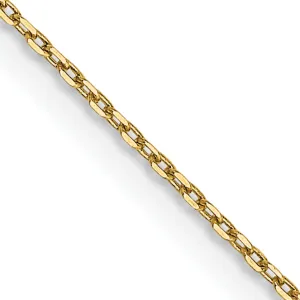 14K Gold Polished Diamond-Cut Cable Chain with Lobster Clasp