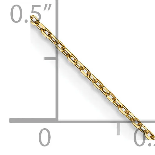 14K Gold Polished Diamond-Cut Cable Chain with Lobster Clasp