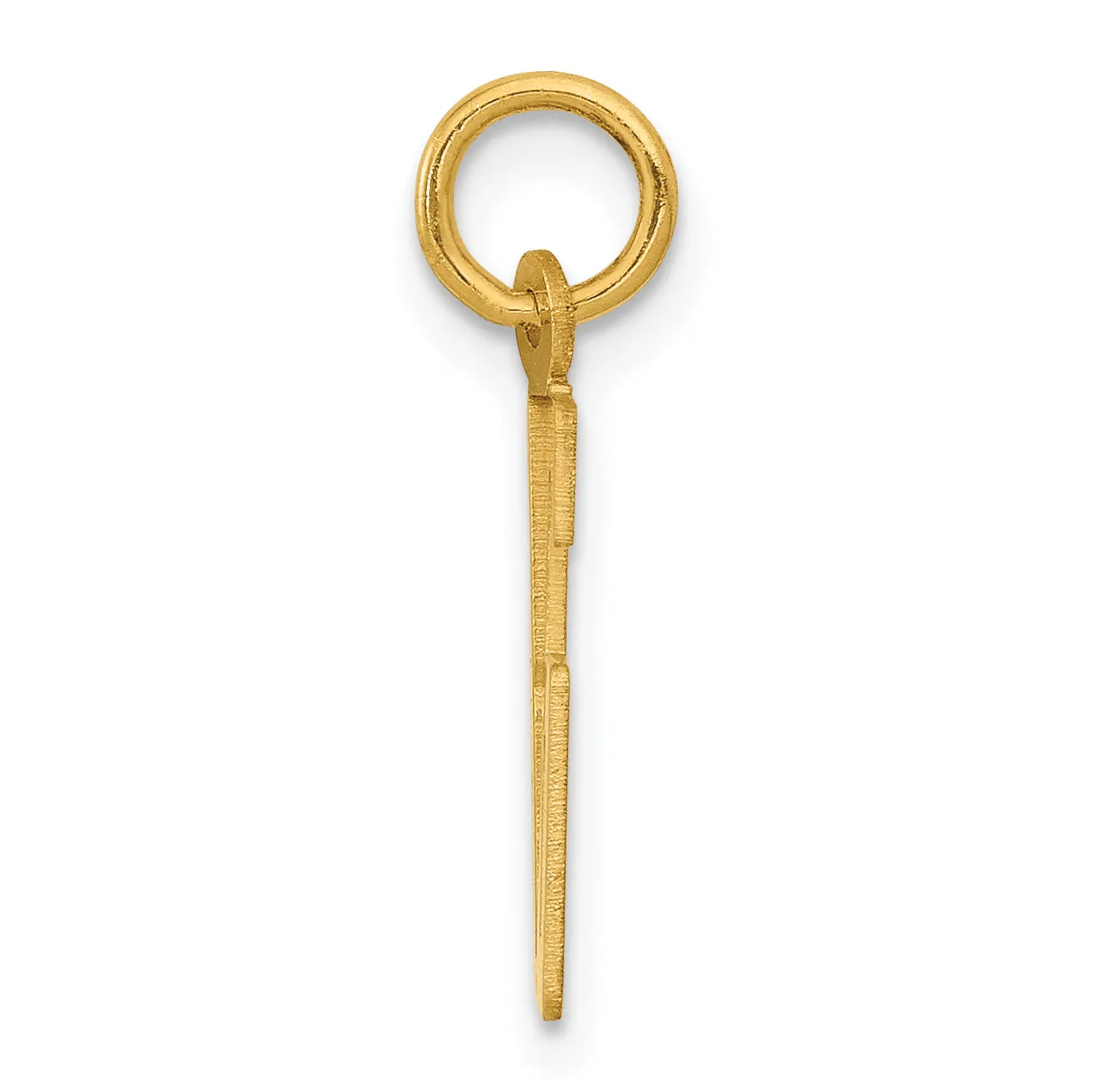 14K Gold Polished Elongated 86 Charm  Laser Cut Elegant Design