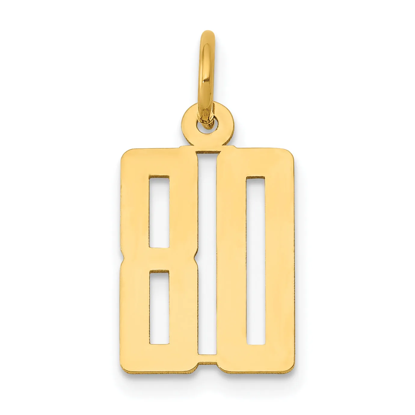 14K Gold Polished Elongated Charm  Small, Laser Cut Design