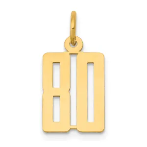 14K Gold Polished Elongated Charm  Small, Laser Cut Design