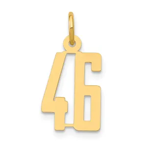 14K Gold Polished Elongated Charm with Laser Cut Design