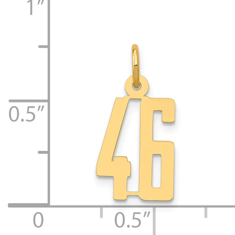 14K Gold Polished Elongated Charm with Laser Cut Design