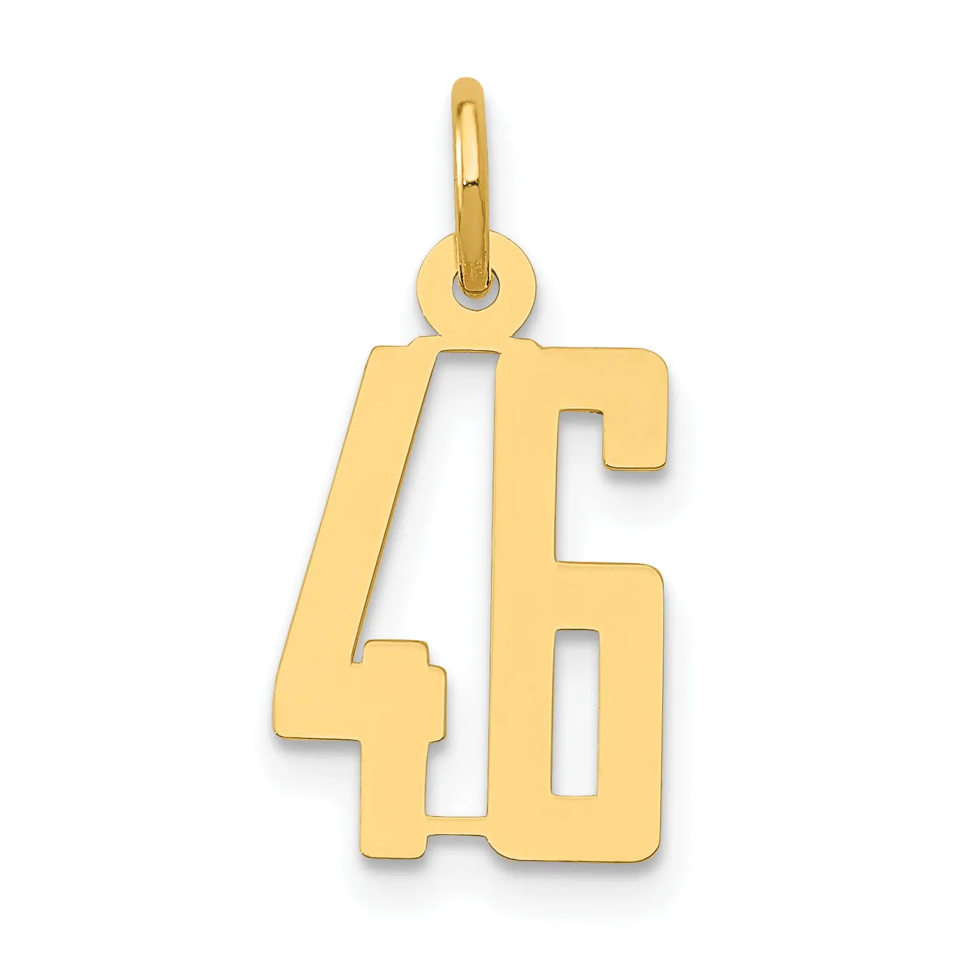 14K Gold Polished Elongated Charm with Laser Cut Design