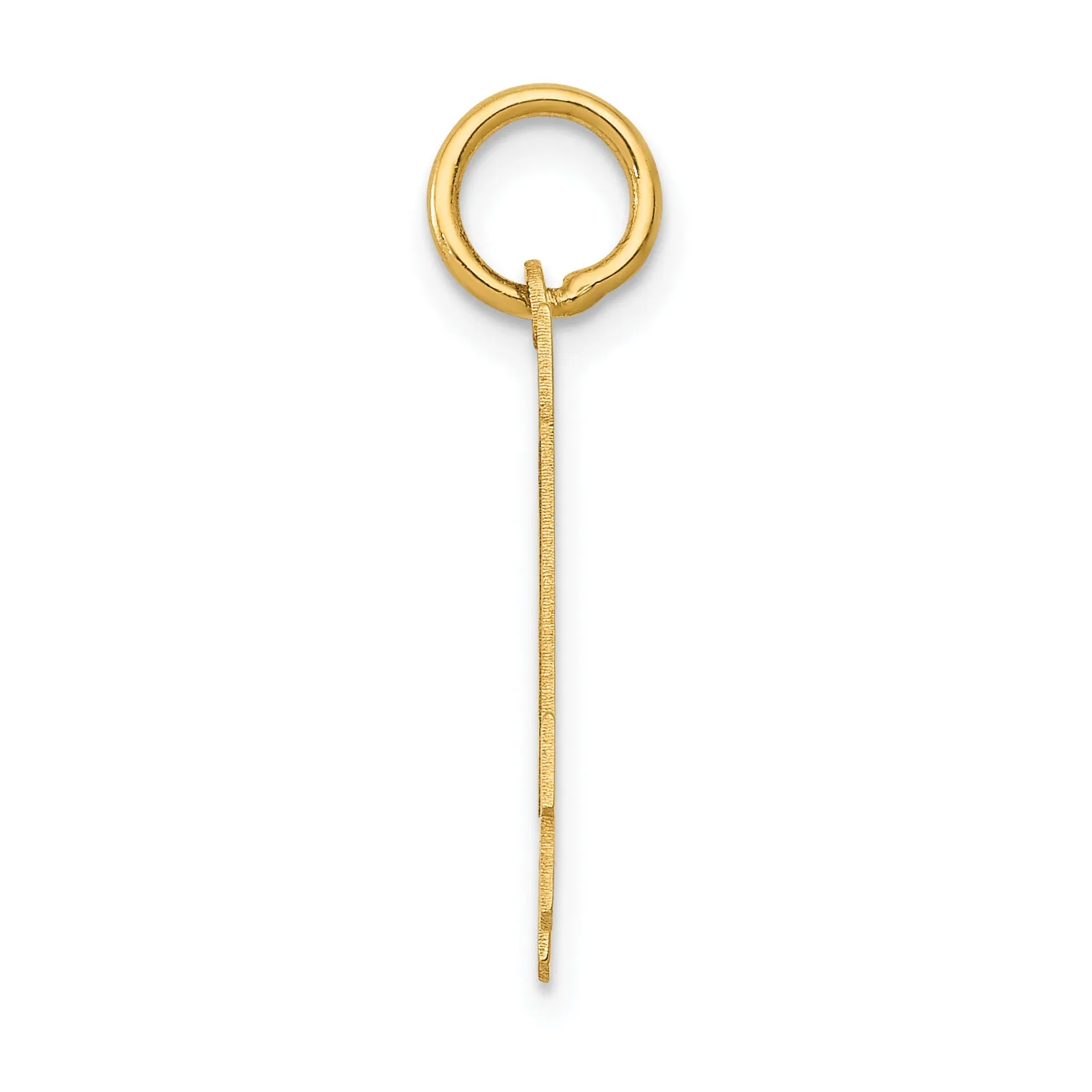 14K Gold Polished Number 14 Charm Laser-Cut Small Pendant