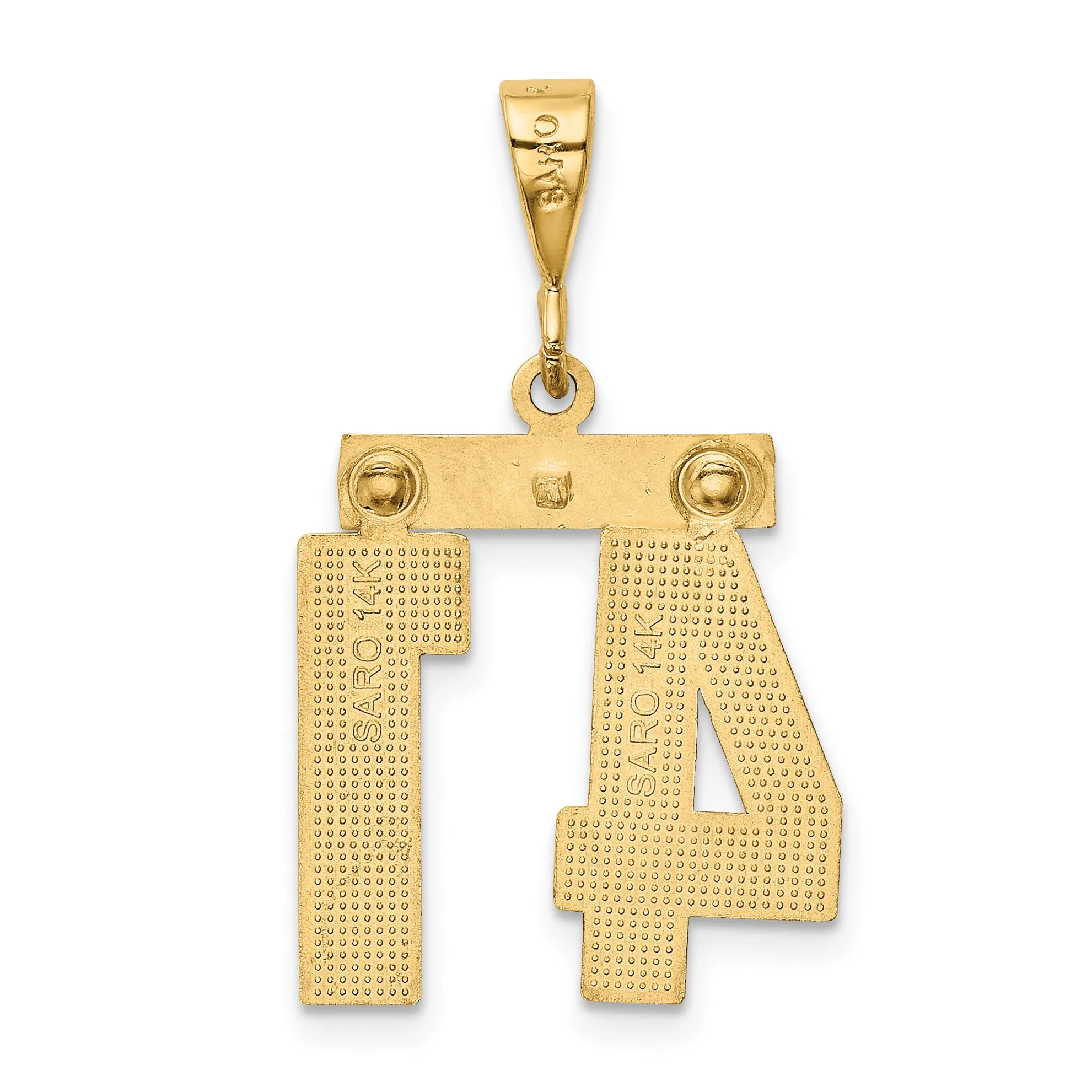 14K Gold Polished Number 41 Charm in Medium Size