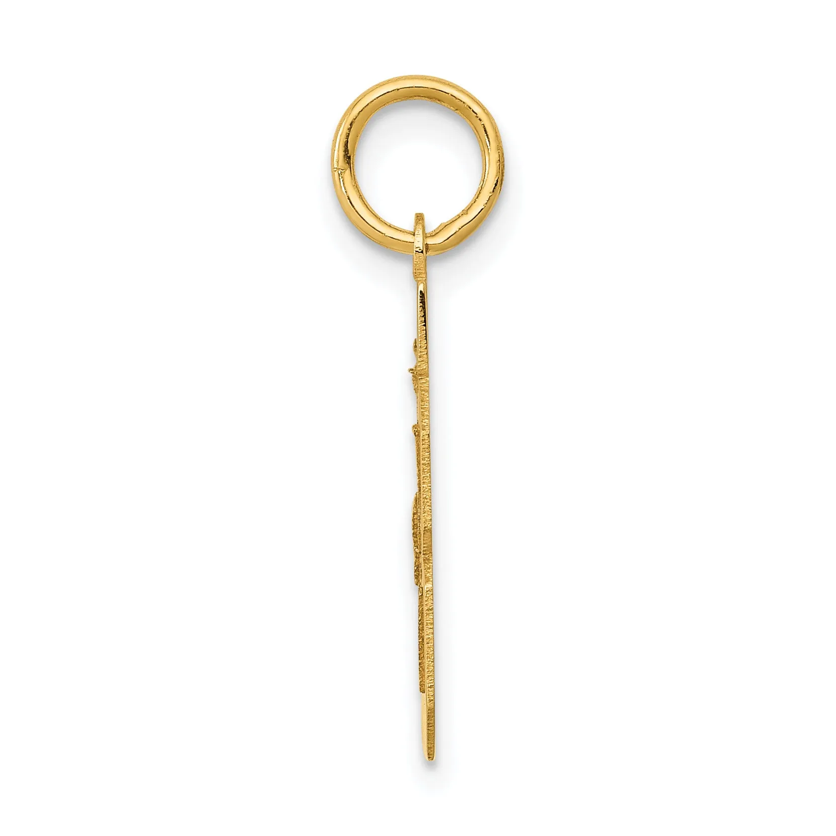 14K Gold Polished Number 48 Charm Laser Cut Small