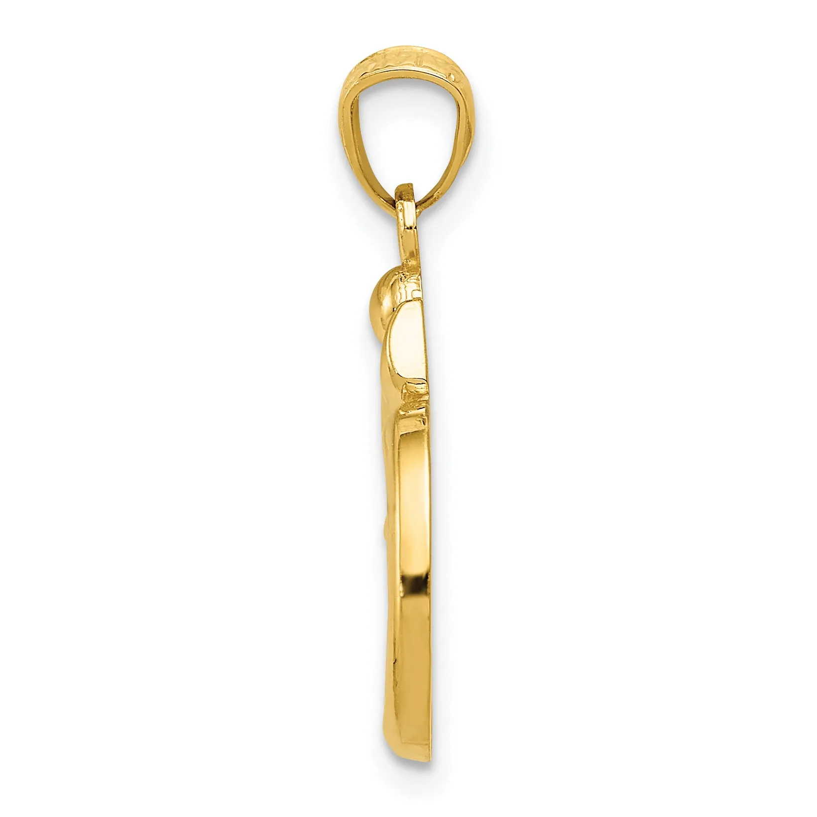 14K Gold Polished Om Pendant for Men  Elegant Solid Design