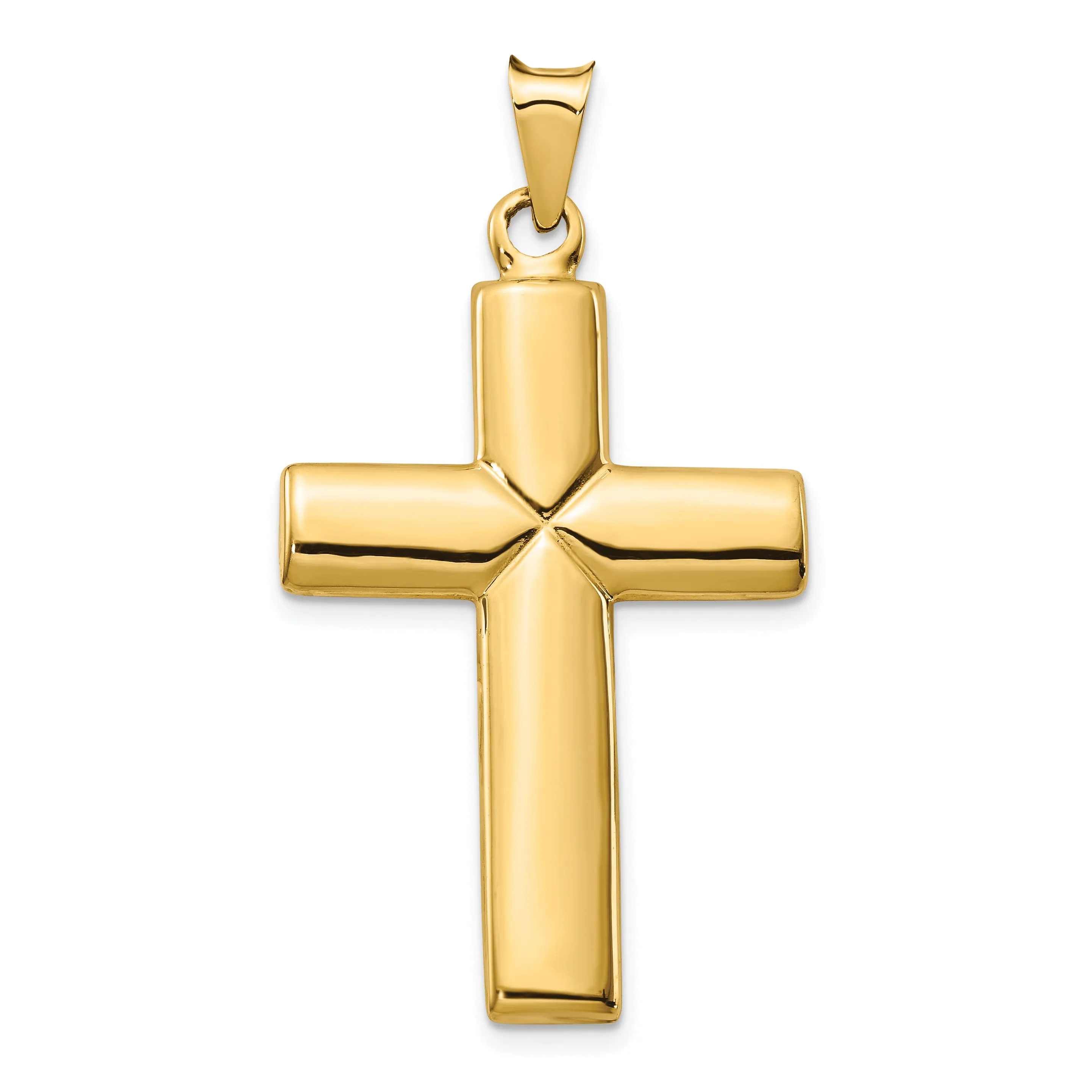 14K Gold Polished Reversible Cross Pendant by Sophia Jewelers