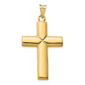 14K Gold Polished Reversible Cross Pendant by Sophia Jewelers
