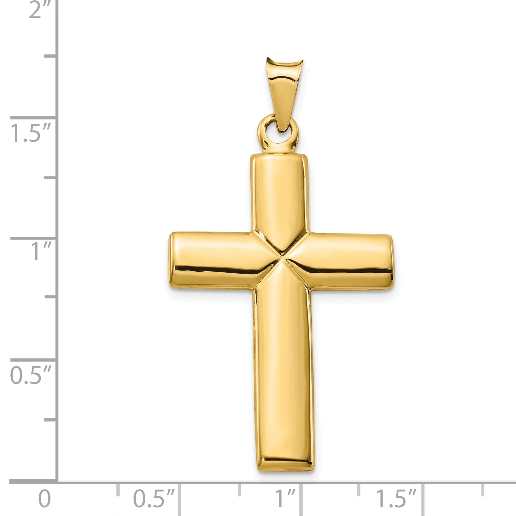 14K Gold Polished Reversible Cross Pendant by Sophia Jewelers