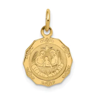 14K Gold Reversible Baptism Charm in Spanish Engraving