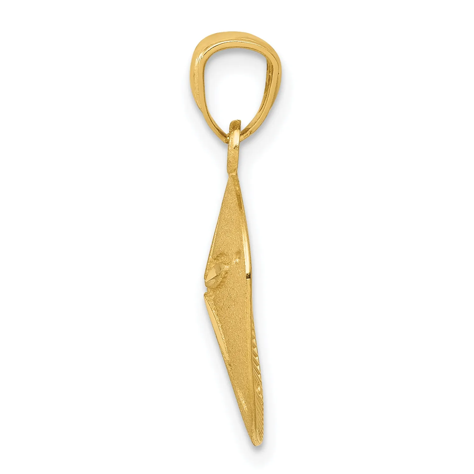 14K Gold Satin Diamond-Cut Sand Dollar Pendant  Elegant & Solid Design