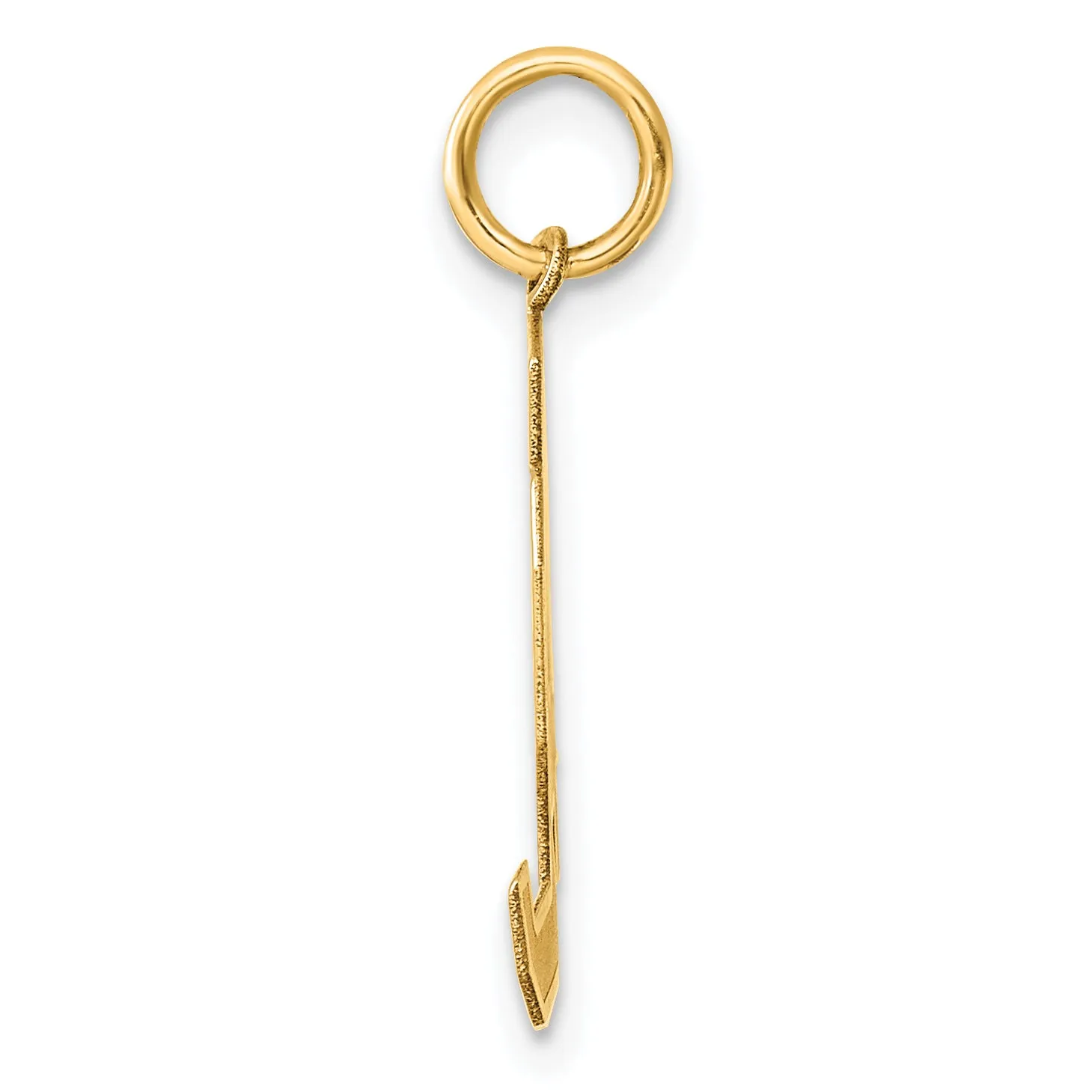 14K Gold Satin Finish Number 94 Charm Medium, Laser-Cut Design