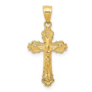 14K Gold Small Crucifix Charm Pendant Solid, Casted, Elegant Design