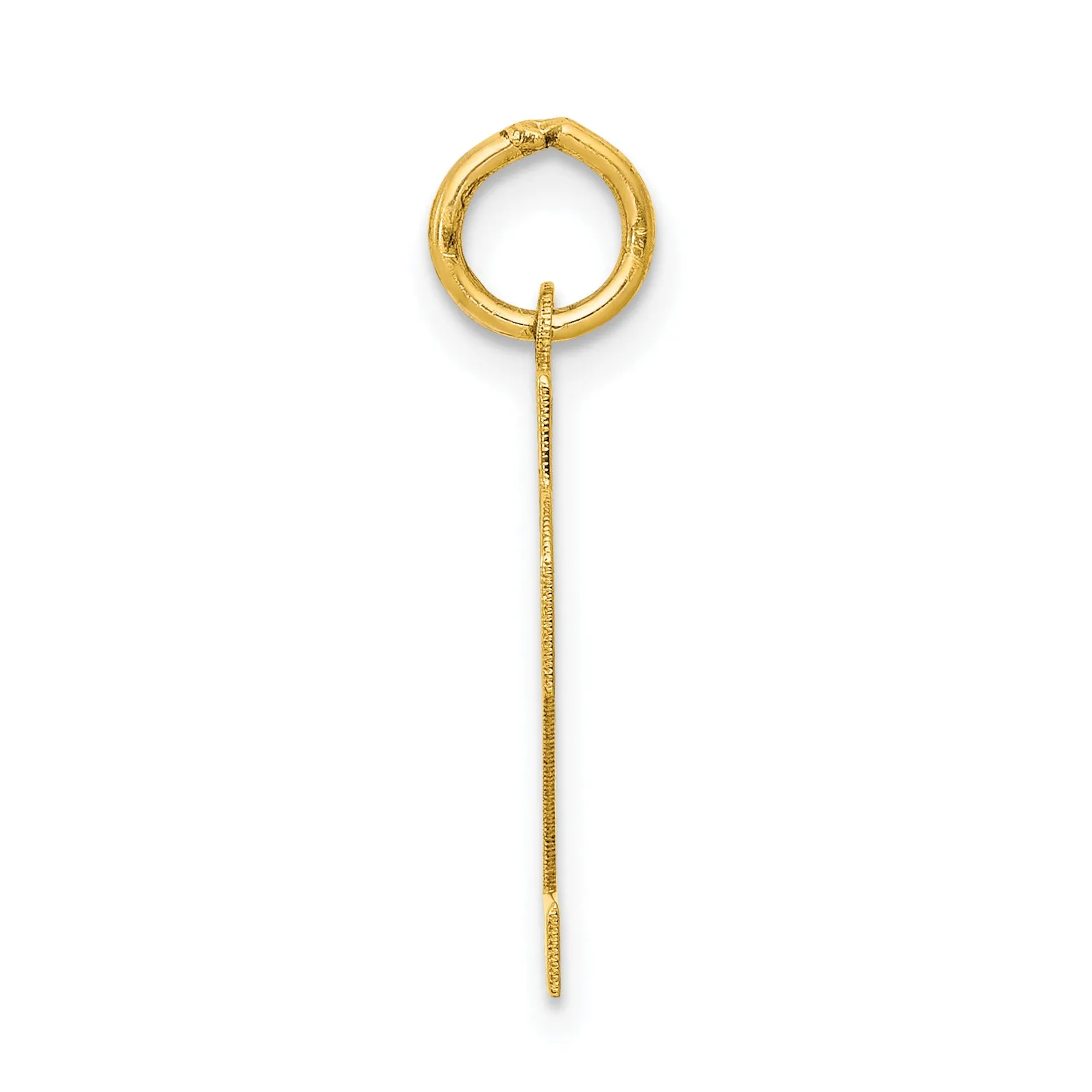 14K Gold Small Polished Number 22 Charm with Laser-Cut Detail