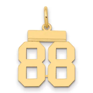 14K Gold Small Polished Number 88 Charm with Laser-Cut Precision