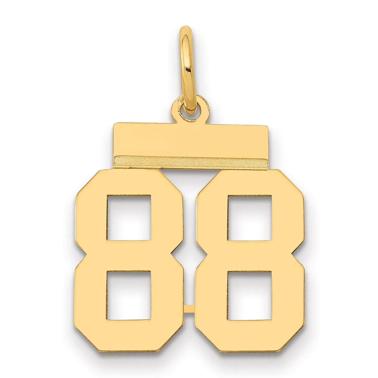 14K Gold Small Polished Number 88 Charm with Laser-Cut Precision