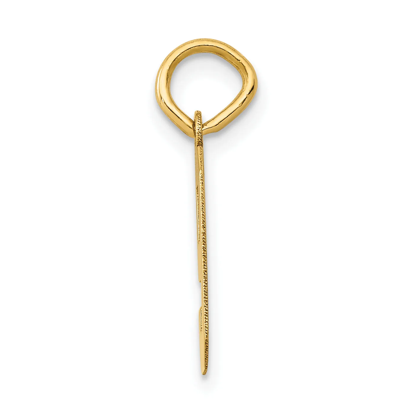 14K Gold Small Polished Number 9 Charm  Elegant Laser-Cut Design