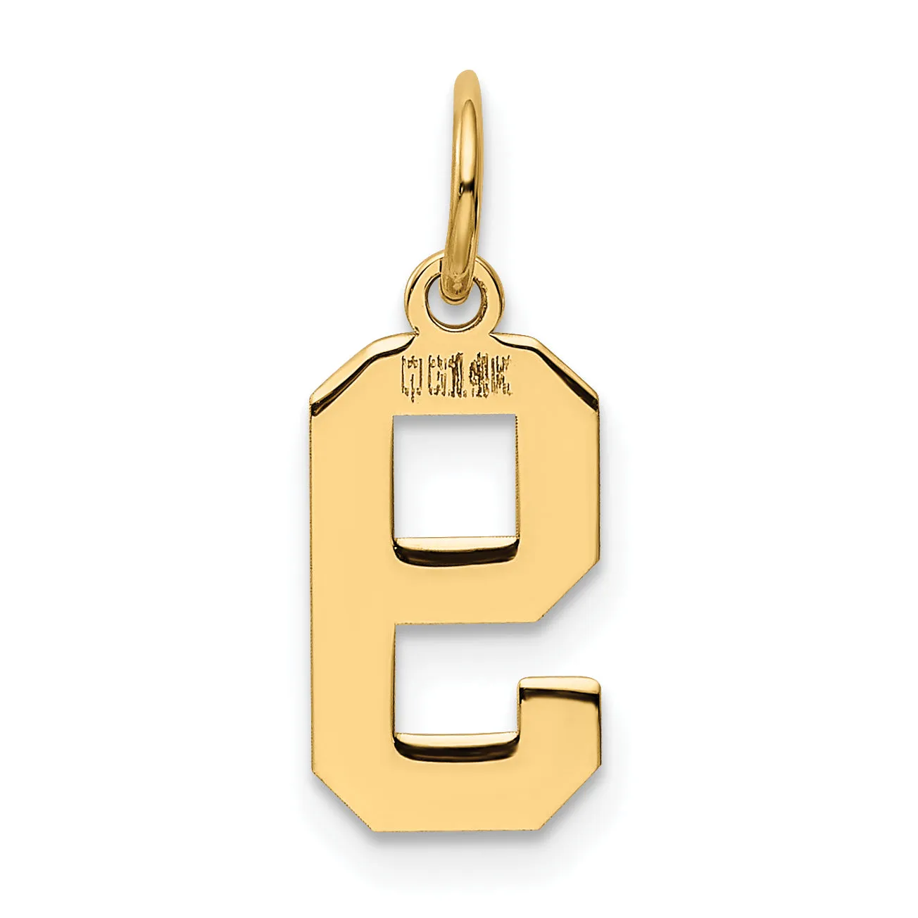 14K Gold Small Polished Number 9 Charm  Elegant Laser-Cut Design
