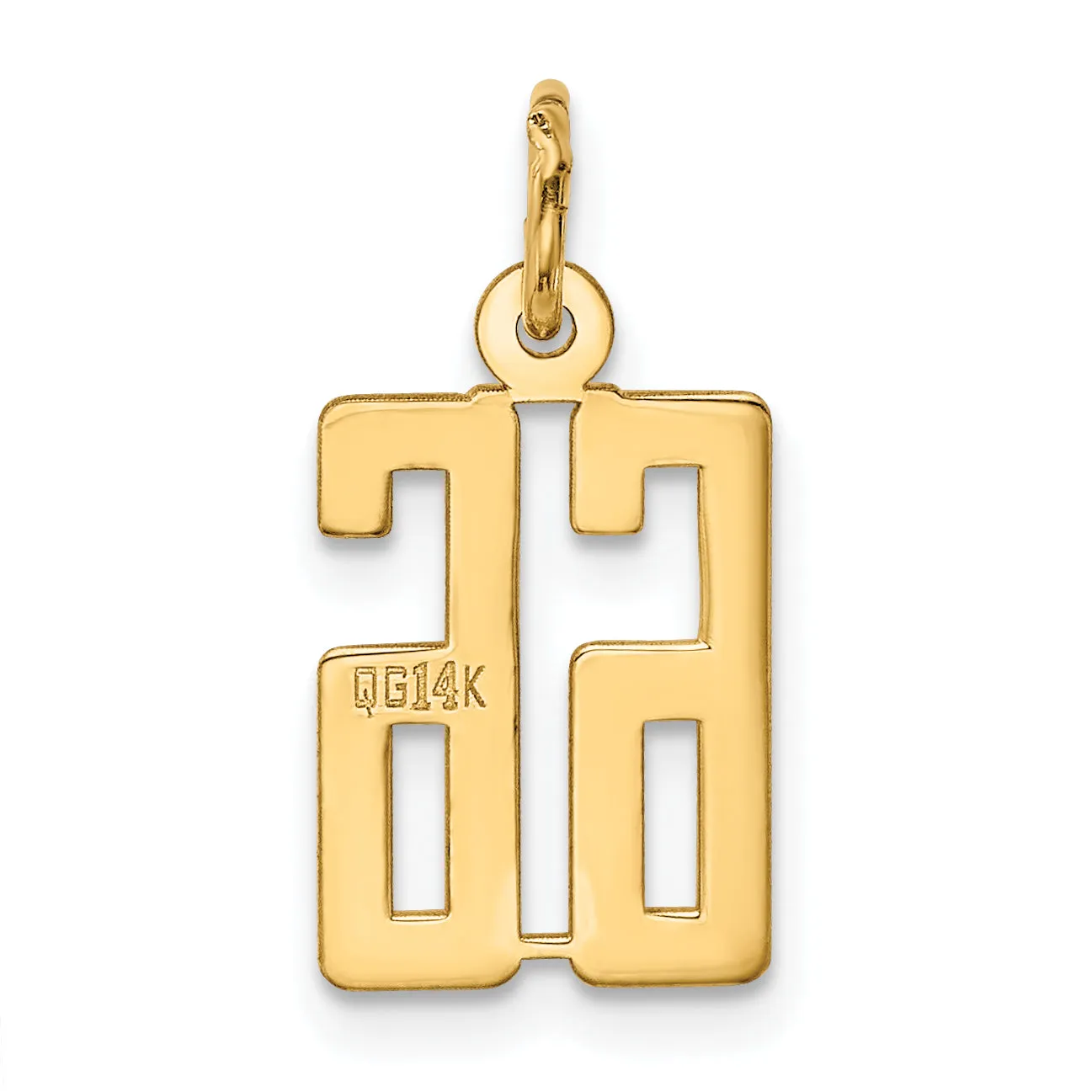 14K Gold Small Polished Route 66 Charm Laser-Cut, Elegant and Themed Design