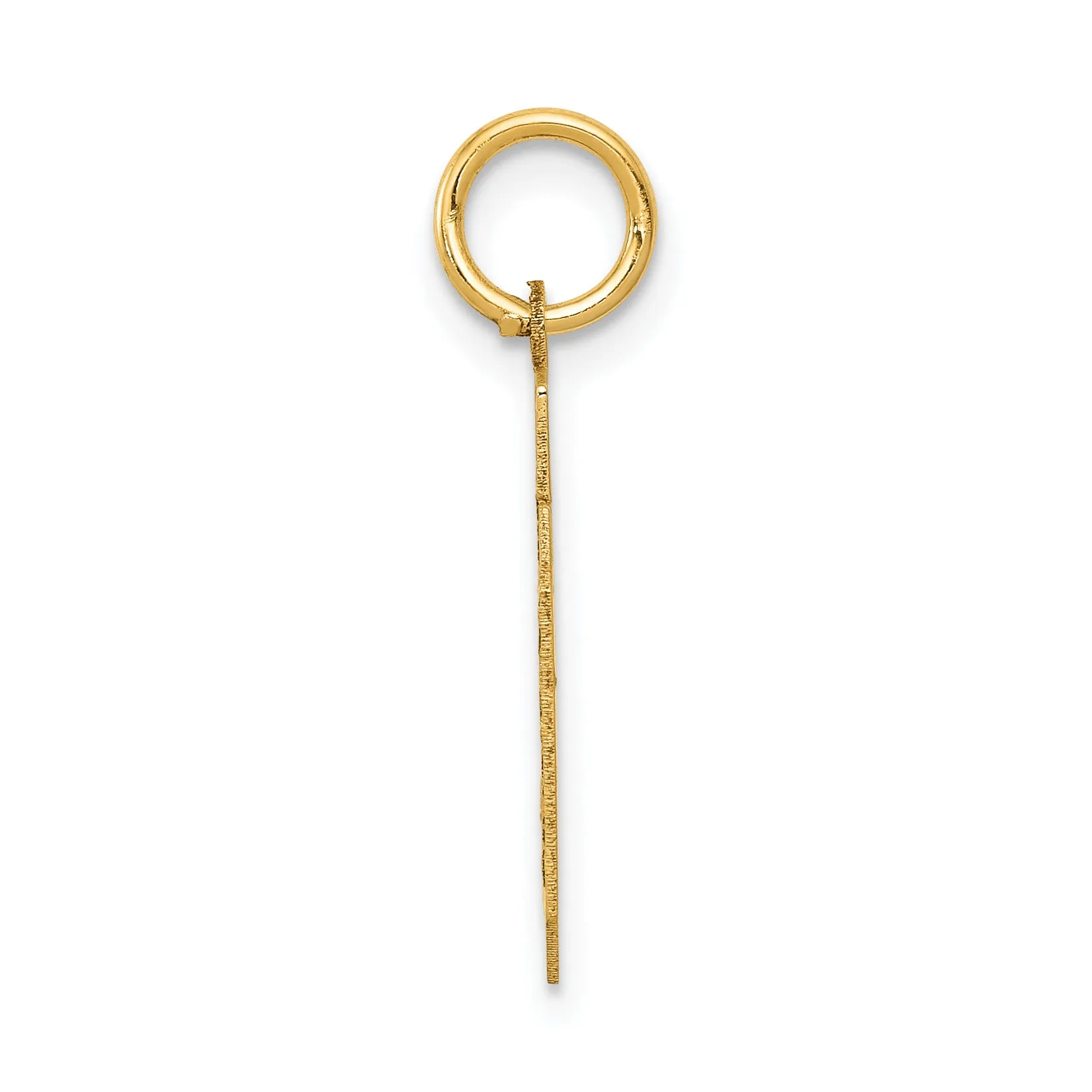 14K Gold Small Satin Number 30 Charm with Brushed Finish
