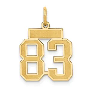 14K Gold Small Satin Number 83 Charm with Brushed Finish