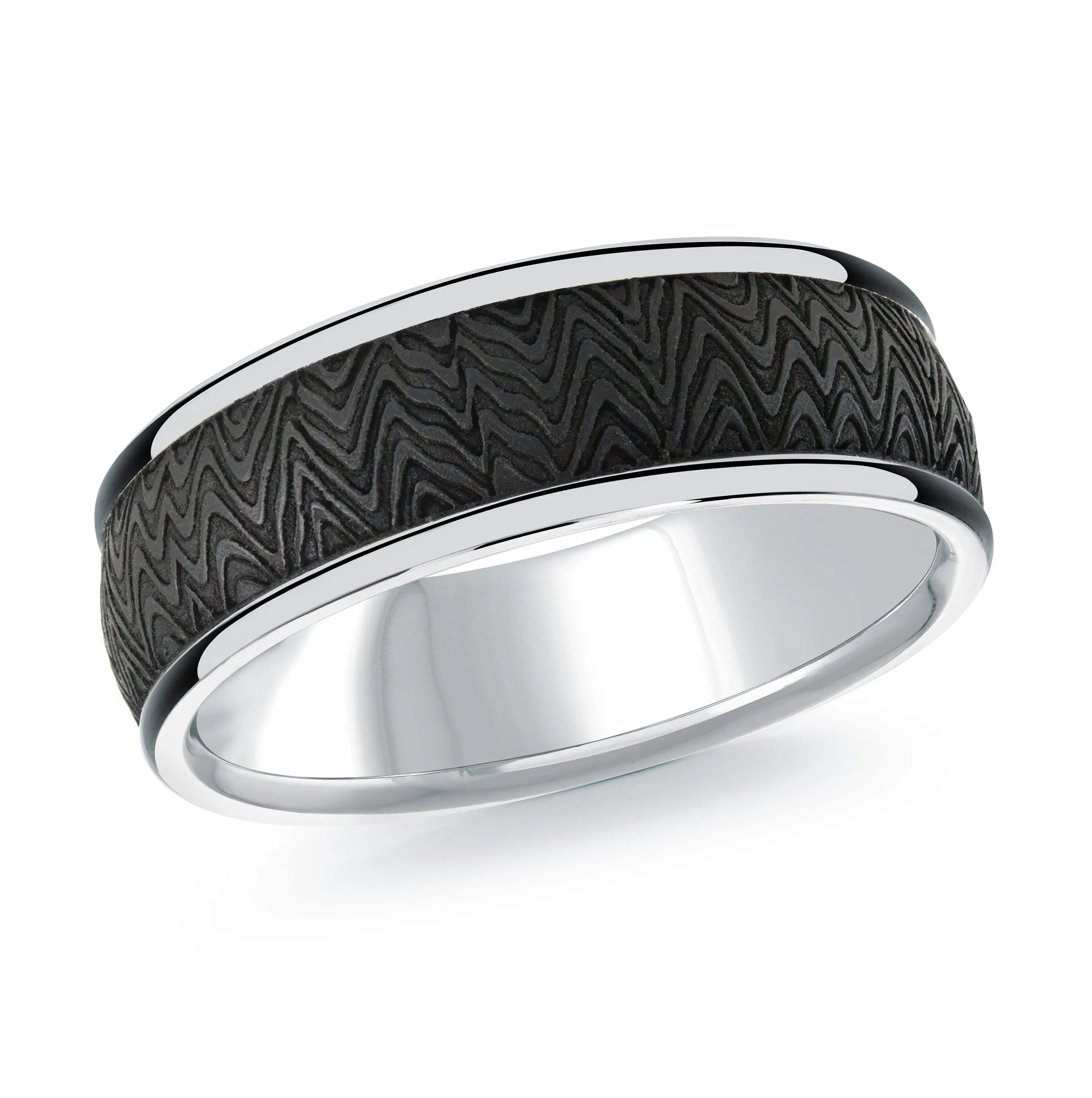 14K White Gold Ring from the Noir Collection by Malo - MRDA-165-7W