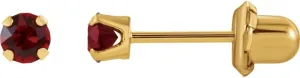 14k Yellow Gold Imitation Ruby Inverness Piercing Earrings