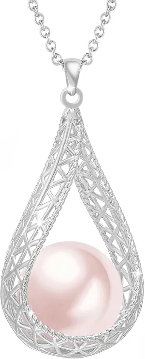 14MM Big Pearl Pendant Necklaces for Women Glod Plated Jewelry
