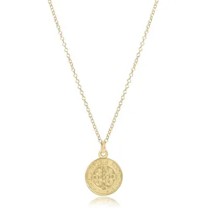16" necklace gold - blessing gold disc