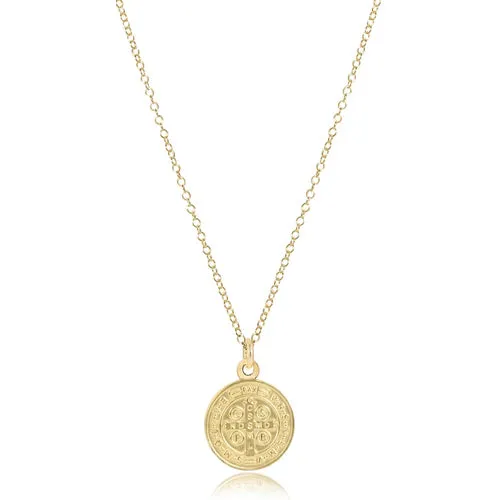 16" necklace gold - blessing gold disc